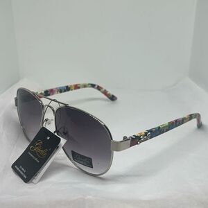 Giselle Contemporary Collection Aviator Sunglasses – UV400 Protection, Floral Ar